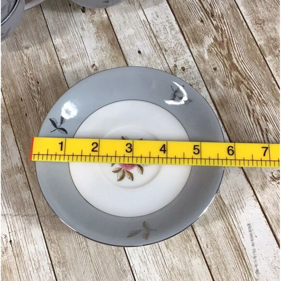 Vintage Seyei Fine China Tea Cup & Saucer Lot of 4 Floral Rose Bella Maria 2129 - Picture 9 of 10